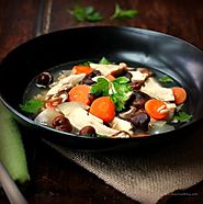 Healthy Chicken Soup Recipes | Chicken and Farro Soup with Shiitake Mushrooms